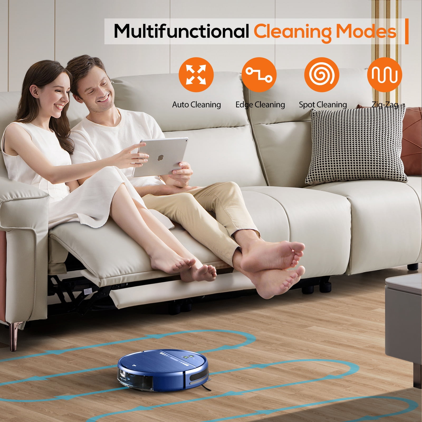 GOOVI Robot Vacuum Cleaner, 2 in 1 Robot Vacumm Mop Combo, With Alexa/WiFi/App Connection, for Pet Hair, Hard Floor