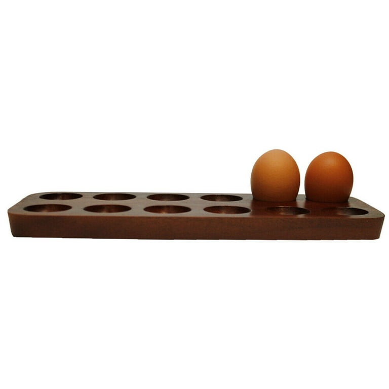 Mini Bamboo wood Egg Tray Set (18 Holes), 3 small Racks,Premium Rustic  Wooden Egg Holder For Deviled Egg,Usable in Kitchen Refrigerator, or  Countertop