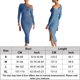 thumbnail image 3 of Vestido ajustado asimétrico con abertura lateral suéter de mujer vestido a media pierna traje diario básico, 3 of 6