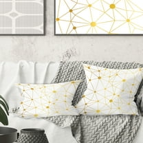 Designart Golden Grid I' Mid-Century Modern Throw Pillow - 16x16