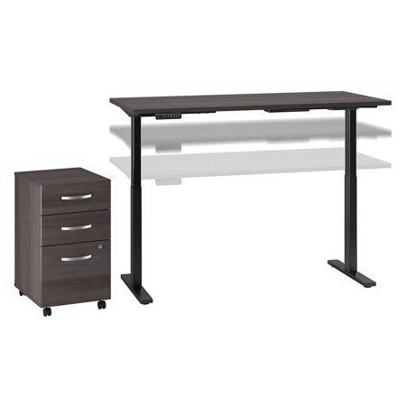 UPC: 0042976081973 | Bush Business Furniture 72 x 30 in. Move 60 Height Adjustable Standing Desk with Storage – Storm Gray