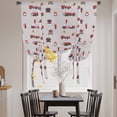 thumbnail image 3 of Cartoon Car Tie Up Curtains for Windows, Adjustable Balloon Window Shades, Funny Red Black Fire Truck Print Vintage Kitchen Window Treatments Farmhouse Short Curtains with Rod Pocket 42"x45", 3 of 8