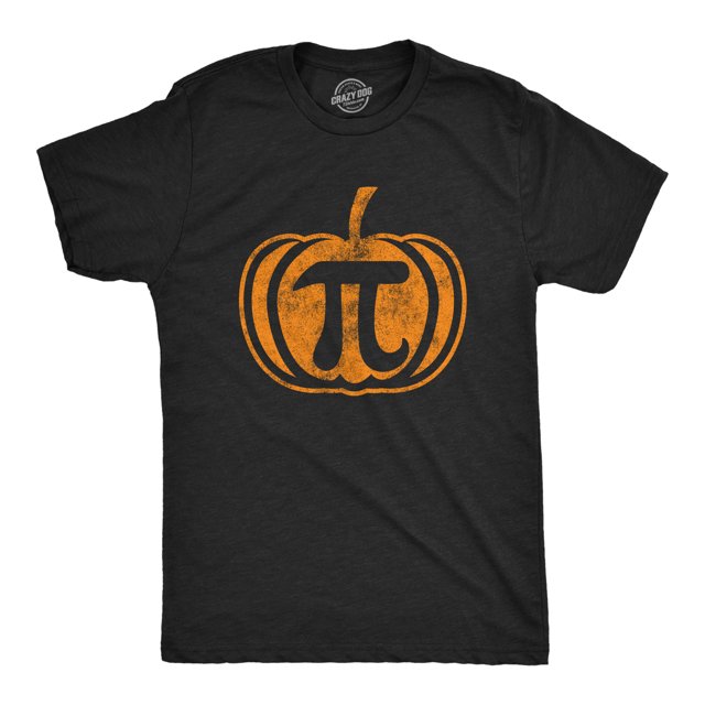Pumpkin Pi T Shirt Funny Math Shirt Pie Tee Thanksgiving Fall Autumn T Shirt (Heather Black) - M