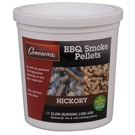 Bbq Bucket (Camerons Smoking Wood Pellets (Hickory)- Kiln Dried BBQ Pellets- 100% All Natural Barbecue Smoker Chips- 1 Pint)