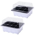 thumbnail image 4 of XEOVHV 5-Pack Seed Starter Tray Seedling Kits,Plant Starter Kit with Adjustable Humidity Dome and Base Indoor Greenhouse Mini Propagator for Seeds Growing Starting (12 Cells per Tray,White), 4 of 9