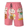 thumbnail image 6 of Uemuo Cute Cat Pattern Men's Swim Trunks Hawaiian Beach Bathing Suit Swimsuits Beach Quick-Dry Shorts with Pockets-XX-Large, 6 of 9