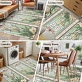 thumbnail image 5 of Green Vintage Stained Glass Washable Area Rug 4x6 Flowers Butterfly Low-Profile Large Area Rugs with Non Slip Backing Indoor Floor Carpet for Entrance Living Room Bedroom Home Office, 5 of 9