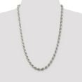 thumbnail image 2 of 925 Sterling Silver 7mm Diamond-cut Polished 8 Sides Rope Chain 20 Inch, 2 of 7