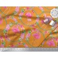 thumbnail image 3 of Soimoi Cotton Poplin Fabric Floral Wreath & Flamingo Bird Print Fabric by The Yard 56 Inch Wide, 3 of 3