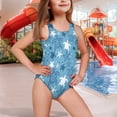 thumbnail image 2 of Uorisanigo Girls Swimsuits Blue and White Sea Turtle Size 11-12 Polyester and Spandex Bathing Suit Swimwear for Kids Crossback Straps Swimwear, 2 of 7