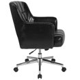 thumbnail image 2 of Laone Home and Office Upholstered Mid-Back Chair in Black Leather, 2 of 4