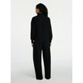 thumbnail image 2 of Time and Tru Women's Fleece Sweatshirt and Barrel Leg Pants Set, 2-Piece, Sizes XS-XXXL, 2 of 5