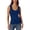 Navy, variant on Ribbed Tank Tops for Women Low Round Neck Sleeveless T Shirt Slim Basic Vest Workout Top Hot Pink S