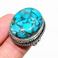 thumbnail image 2 of Natural Copper Blue Turquoise Gemstone 925 Sterling Silver Ring Size 9, 2 of 2