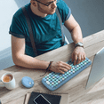 thumbnail image 2 of Wireless Keyboard and Mouse Combo, Colorful Ergonomic Full Size Retro Low-Noise Keyboard with Cute keycaps, Compatible with Windows, PC, Perfer for Home and Office Keyboards (Blue), 2 of 8