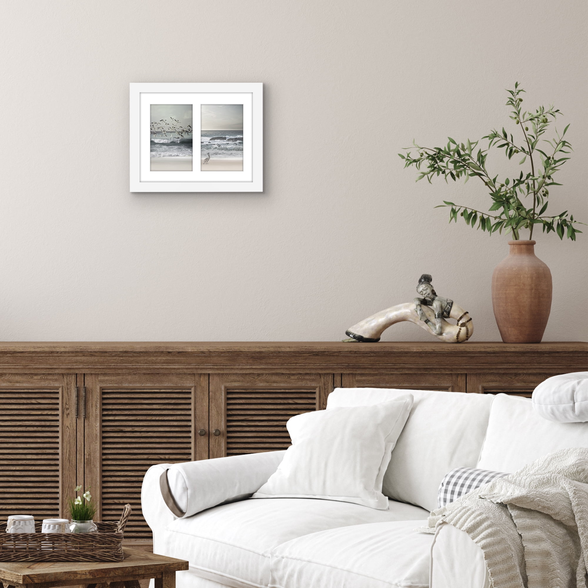 Americanflat 4x6 Picture Frame with Shatter-Resistant Glass Double Fits Two Photos One Signature Wall - White