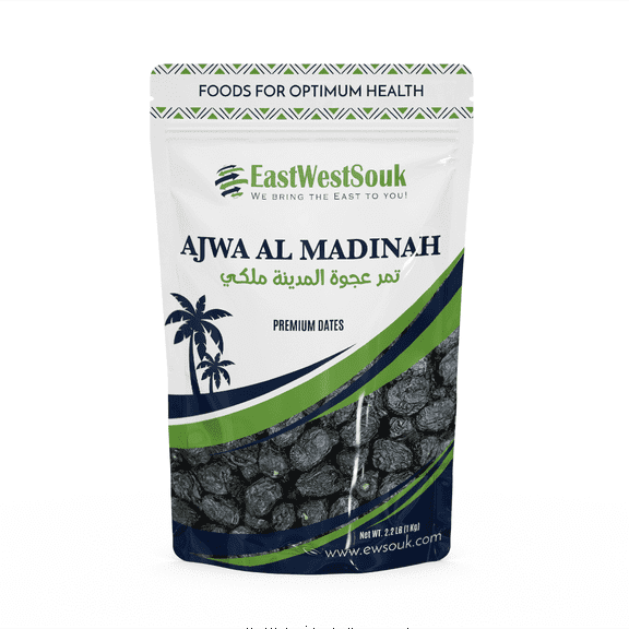 Premium Al Madina Ajwa Dates, Saudi Arabia 2.2lb Fiber-Rich Snack Dry Fruit
