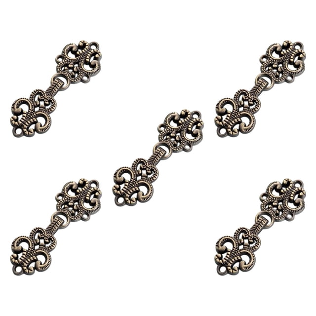 Luzkey 5Pcs Cloak Clasp Fasteners Cardigan Clips for Outfit Jacket Scarf Costumes Pants Bronze