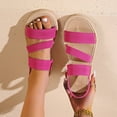 thumbnail image 5 of IEMIEMIEM Women's Sandals Comfortable Open Toe Elastic Ankle Strap Espadrilles Flatform Wedges Casual Slip On Sandal For Ladies Dressy 2026 Summer Shoes Pink 10 Wide, 5 of 9