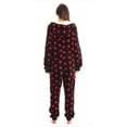 thumbnail image 4 of Just Love Christmas Print Pom Pom Adult Bodysuit (Hearts - Red Black, Medium), 4 of 4
