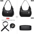 thumbnail image 3 of Bolsas de hombro pequeñas CROJUYI estilo retro negro para mujer Small, 3 of 5