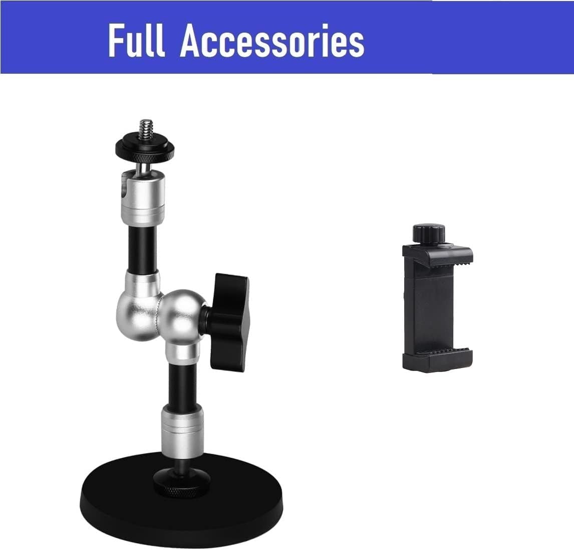 Webcam Magnetic Mount,7'' Magic Arm with Magnetic Suction Holder Compatible with Logitech StreamCam C920s Brio C930 C922 C925e C615 and Webcams with 1/4''-20 Interface