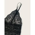 thumbnail image 4 of Ensemble de Lingerie en Dentelle Florale Aguichant Classique 4 Pcs avec Robe Ceinturée en Satin, 4 of 4