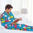 Cool Dachshund Dog Puppy Mens Pajamas Set, Soft Men's Sleepwear Comfy
