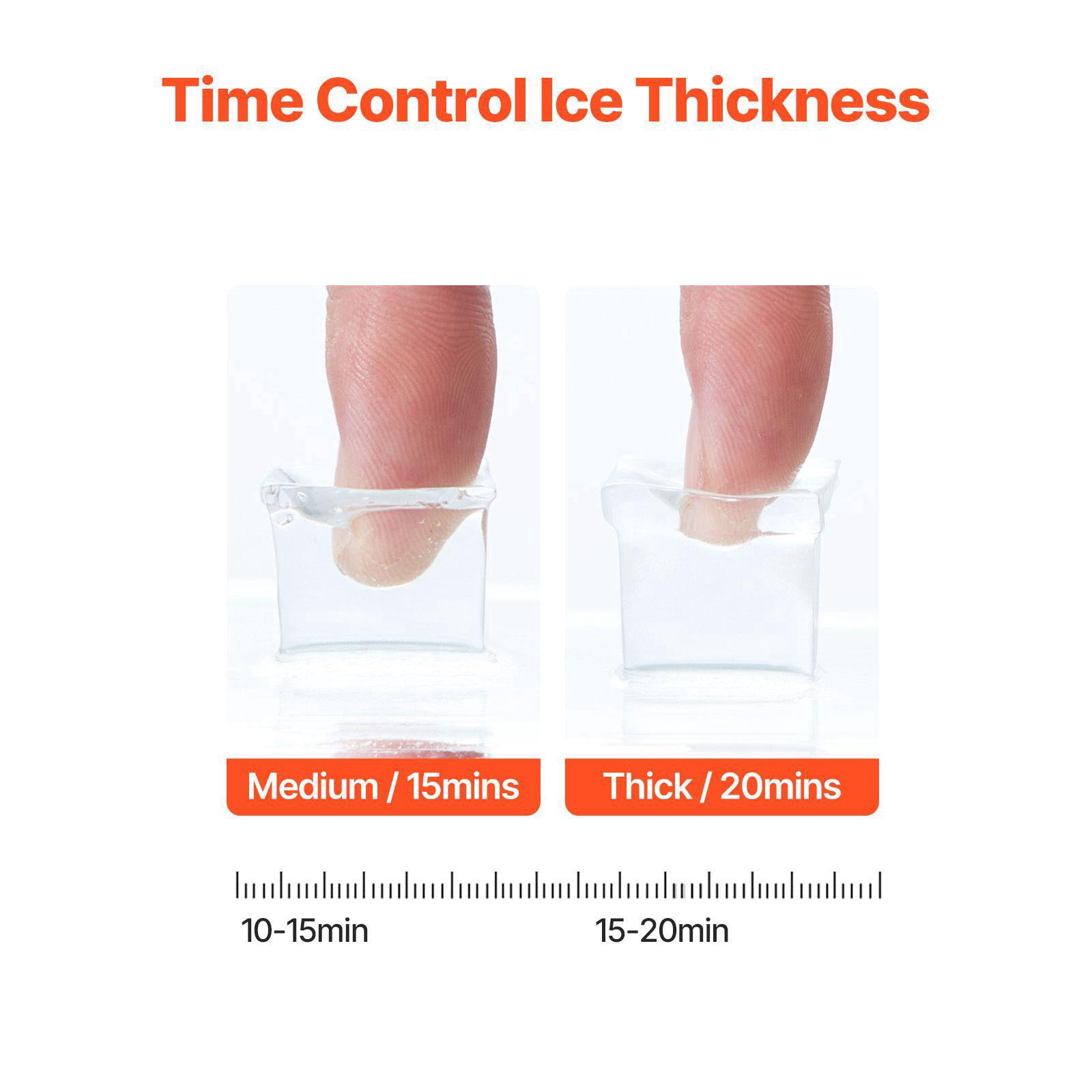 Portable Countertop Ice Maker 32 Cubes in 15 Minutes 46lbs Daily Self Cleaning with Ice Scoop 3 Cube Sizes for Home Kitchen Office Party