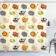 thumbnail image 1 of Ambesonne Cartoon Shower Curtain, Animals Simple, 69"Wx70"L, Multicolor, 1 of 3