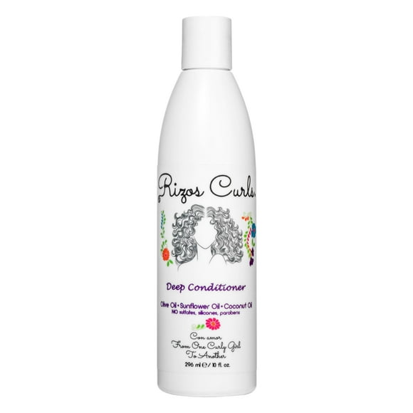 Rizos Curls Travel Deep Conditioner Strengthens & Moisturizes Hair while Controlling Frizz Add Softness and Manageability with Coconut Oil Sunflower Oil & Shea Butter 2.5 oz