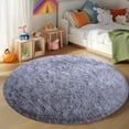 thumbnail image 2 of SARAG 6x6ft Round Rugs for Bedroom,Area Rug for Nursery Room,Furry Carpet for Children Kids Room,Light Gray, 2 of 8