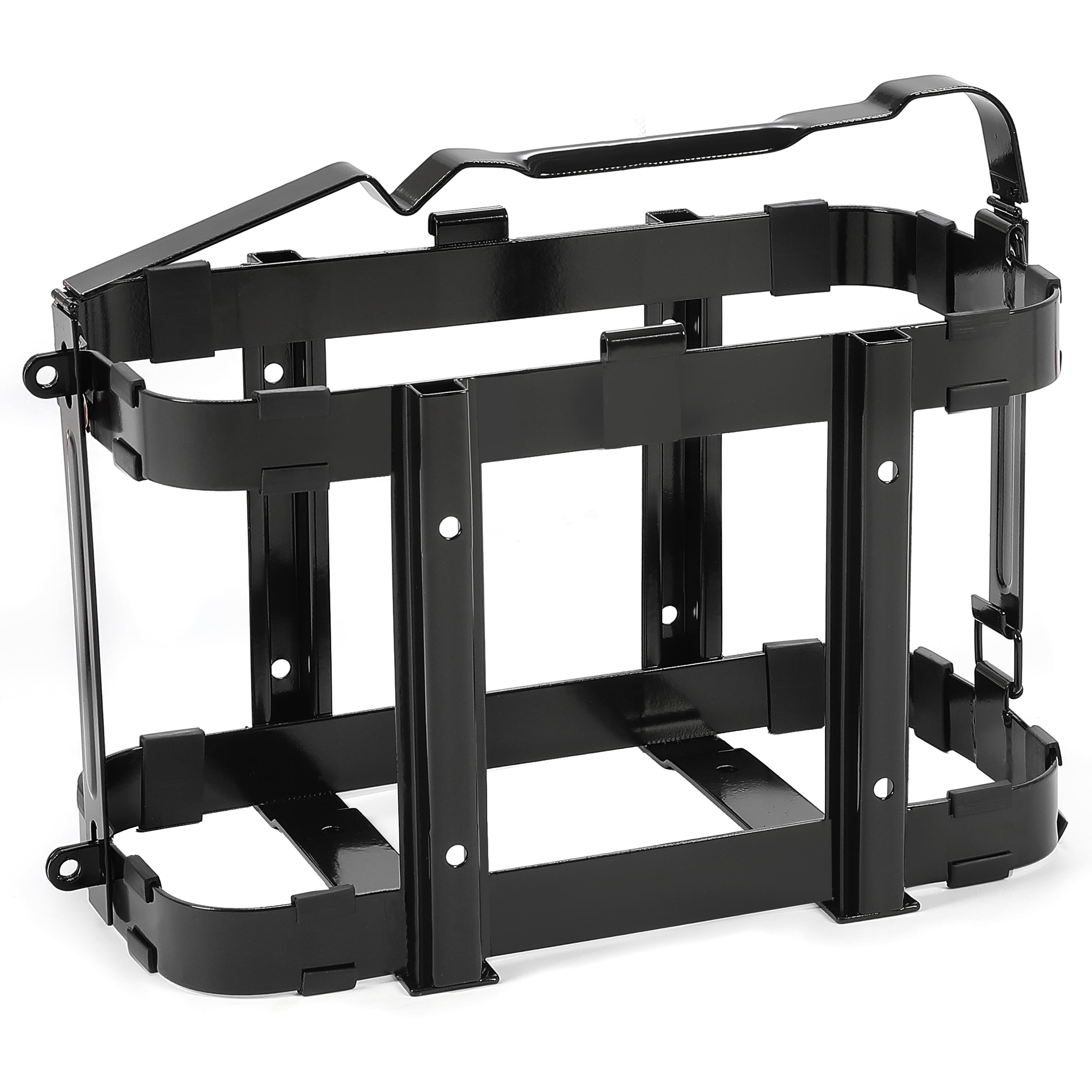 KOJEM Gas Can Holder for 5 Gallon Steel Jerry , Can Fuel Tank Petrol Diesel Storage Can Holder,  Black Electrophoresis - Securely Transport Your Fuel with Ease