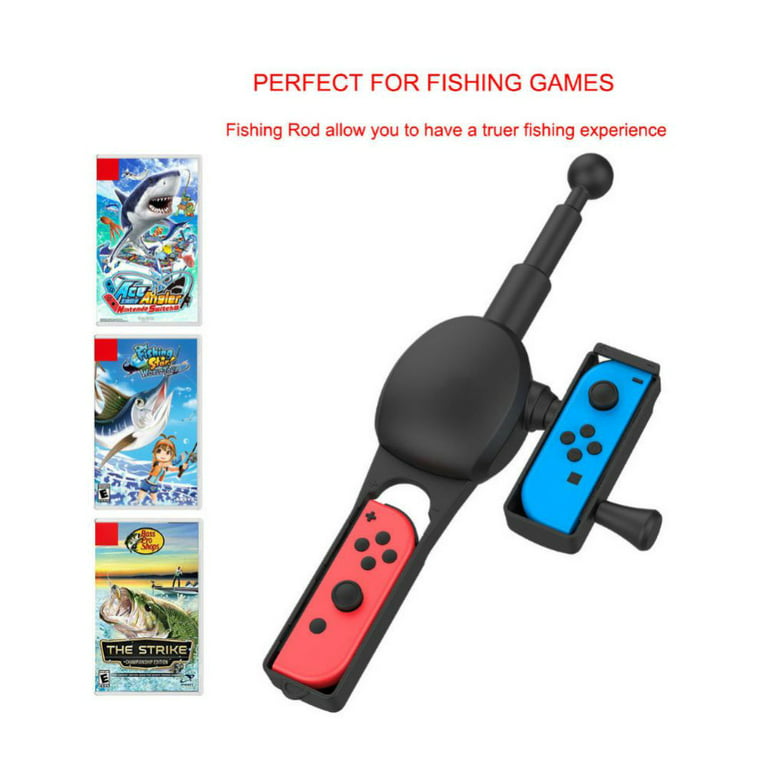 Fishing Rod for Nintendo Switch, Fishing Game Accessories Compatible with Nintendo Switch Legendary Fishing - Nintendo Switch Standard Edition, Black