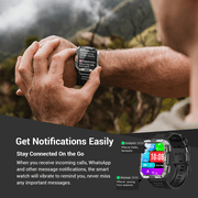 Blackview W60 Bluetooth 2.01 inch Silver Metal Case with Black Silicone Band