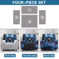 thumbnail image 6 of HELLHERO Side Pocket 4 Pcs Recliner Slipcover for Pet, Polyester Spandex Brushed Recliner Chair Covers for Home, Blue Lightning Dragon, 6 of 8