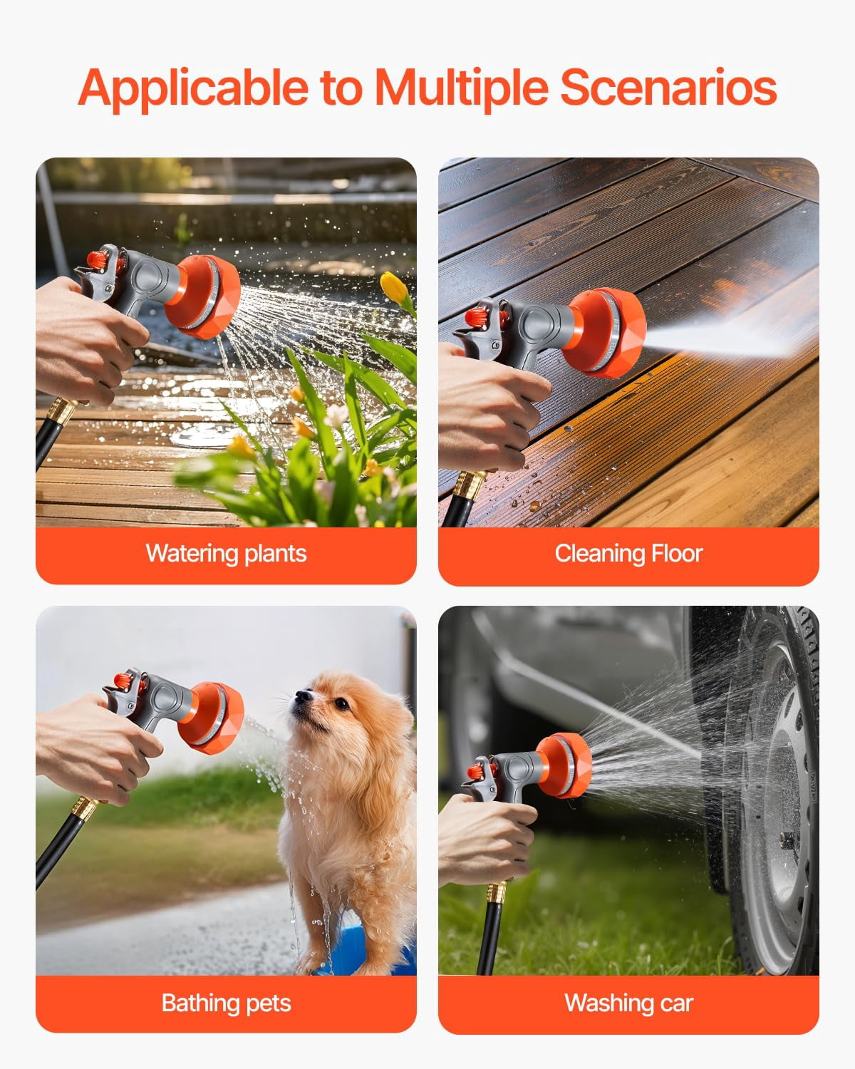 Retractable Garden Hose Reel  5/8 Inch X 100 Ft Wall Mounted Heavy Duty With 9 Patterns Nozzle Any Length Lock Upgraded Slow Return System And 180°swivel Bracket