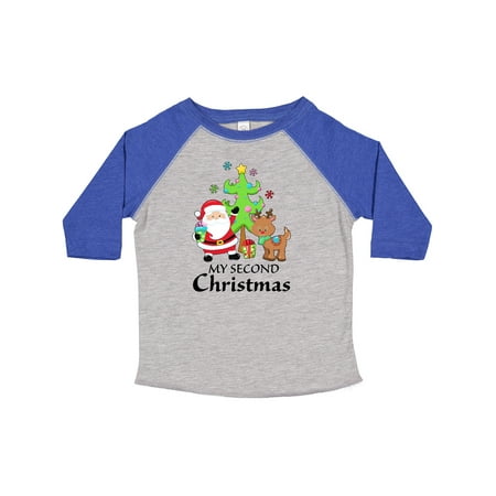 

Inktastic My 2nd Christmas with Santa Reindeer and Tree Boys or Girls Toddler T-Shirt