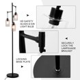 thumbnail image 5 of FINE MAKER Modern Black Floor Lamp, 3 Light Glass Shade Bedroom Standing Lamp, 5 of 9