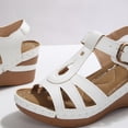 thumbnail image 3 of WMTBSRSW Womens Platform Sandals Comfortable PU Leather Soft Insole Ladies Wedges Non Slip & Lightweight Cut Out Strap Wedge Sandals for Women, 3 of 8