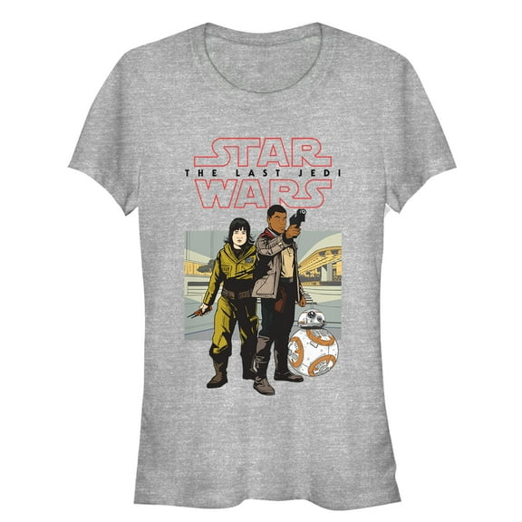 Junior's Star Wars The Last Jedi Rose Finn Cartoon  Graphic Tee Athletic Heather Large