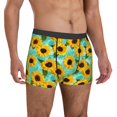thumbnail image 5 of Men's Boxer Briefs, Sunflowers With Green Leaves Soft Comfy Mens Underwear Boxer Briefs Breathable With Widen Waist, 5 of 7