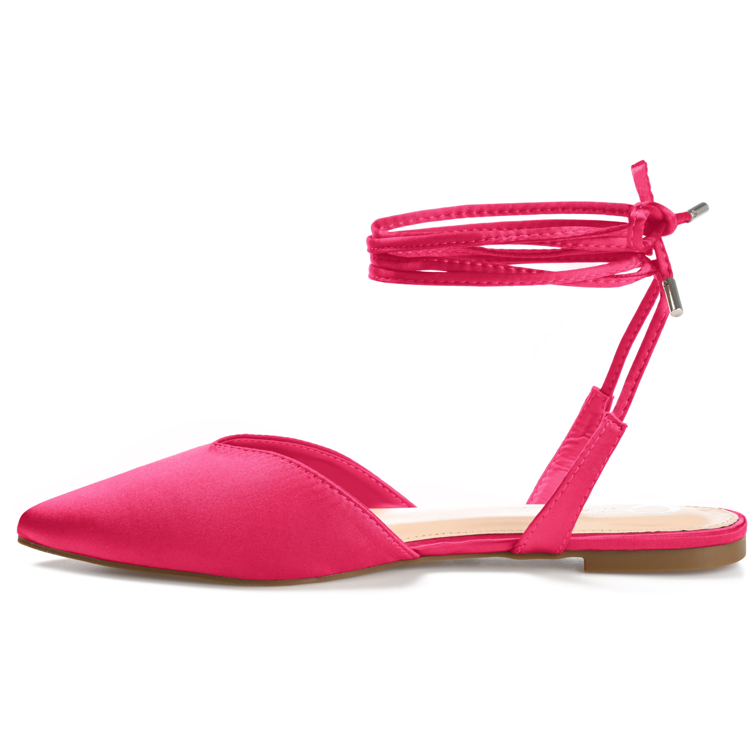 Journee Womens Theia Tie Up Pointed Toe Ballet Flats