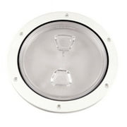 Beckson 6" Clear Center Screw Out Deck Plate-White