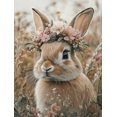 thumbnail image 1 of Qisvanset Framed Canvas Wall Art, 12x16 Inch Spring Bunny Floral Vintage Nursery Wall Print, 1 of 5