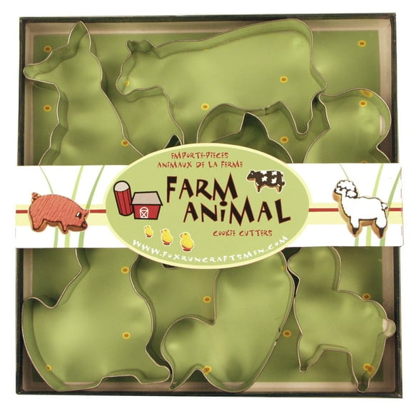 Fox Run Farm Animal Cookie cutters, 1 x 3.5 x 3.5 inches, Metallic