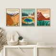 thumbnail image 3 of PixonSign Framed Canvas Print Wall Art Set - United States National Parks Posters - Set of 3 Mid-Century Nature Wilderness Landscape Arts Vintage Wall Décor for Living Room - 12"x16" Natural, 3 of 5