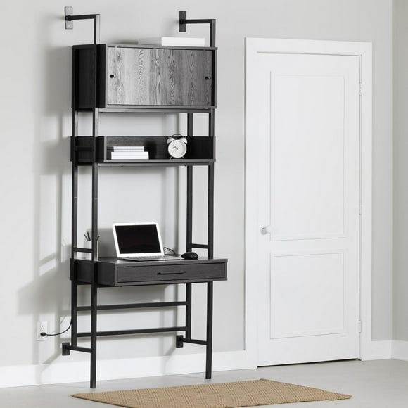 Floating wall-mounted desk with metal legs from the collection Kozack South Shore