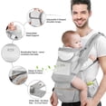 thumbnail image 5 of Safotad Portabebés con asiento para la cadera, portabebés ergonómico en posición M 6 en 1 para recién nacidos y niños pequeños, soporte para la cabeza y portabebés de malla transpirable, portabebés aj, 5 of 5