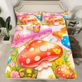 thumbnail image 3 of Feelyou Cartoon Red Mushroom Twin Sheet Sets for Kids, Dreamy Fairy Tale Twin Fitted Sheet, Kawaii Jungle Flower Flat Sheet, Ultra Soft Bedroom Decor, 3 Pieces, 3 of 8
